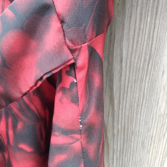 Amish Mennonite Cape Dress 36.5"B 29"W Red Black Modest Handmade - Picture 9 of 15